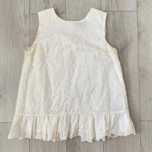Ralph Lauren White Sleeveless Eyelet Button Back Top - Picture 1 of 15